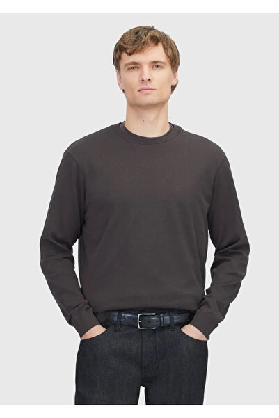 Ramsey سويت شيرت مسطح ذو ياقة دائرية باللون البني