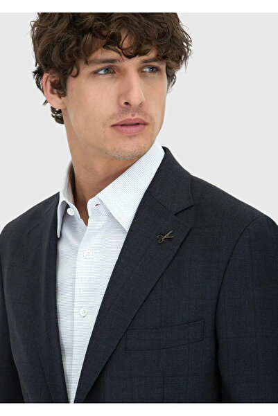 Ramsey Anthracite Checkered Zeroweight Slim Fit 100% Wool Suit