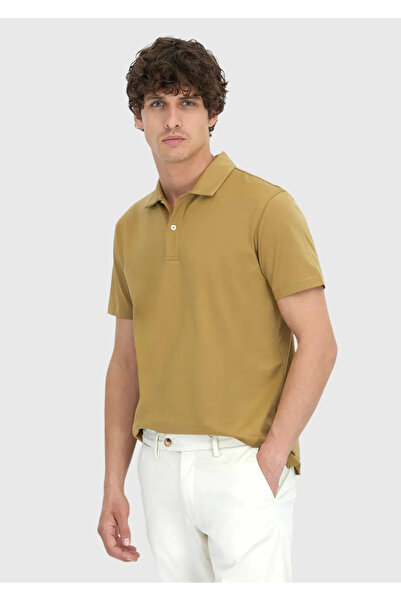 Ramsey Olive Green Plain Polo Neck 100% Cotton T-Shirt