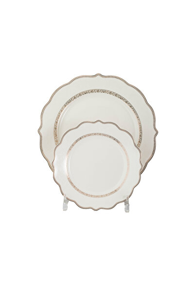 Dania 28-piece porcelain dining set with gold engraving - for 6 people