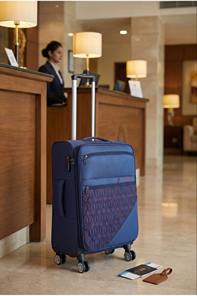 Wexta Valiz Orta Boy Wx-3001 Model Vita Serisi ORTA Boy Lacivert Kumaş Valiz