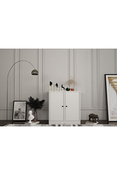 Nettrends Kapaklı Çok Amaçlı Dolap Beyaz 65 cm Ça-d-1066-ç