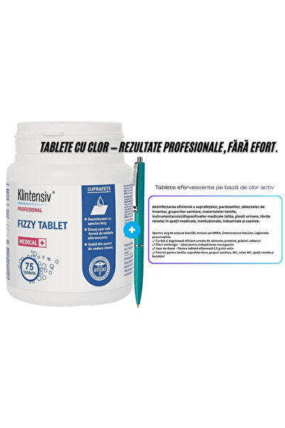 KLINTENSIV Dezinfectant Tablete Clor – Fizzy Tablet, 75 buc si Pix Schneider