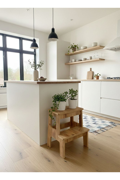 Wooden Factory 2 Basamaklı Ikae Ahşap Tabure Çocuk Banyo Wc Lavabo Merdiven Yükseltici