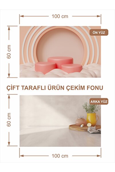 Baskı Madeni 3D Çift Taraflı Fotograf Çekim Fonu, zemini ( yemek, ürün vb. Çe...