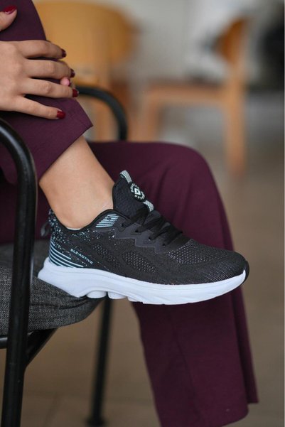 SOLAZER Women's Black White Sneaker Daily Comfortable Sports Shoes 043