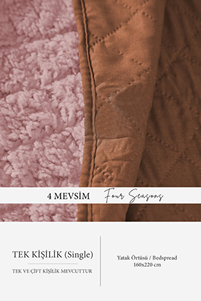 Evlen Home Collection Premium Plush Single Multi-Purpose Bedspread 160X220 Double-Sided Soft Blanket Powder Salmon