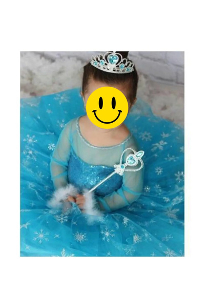 Parti Selesi Дівчачий синій костюм Ельзи з довгими рукавами, з блискітками та...