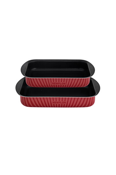 Newflon طقم صواني فرن مستطيلة مكون من قطعتين مقاس (25-29)