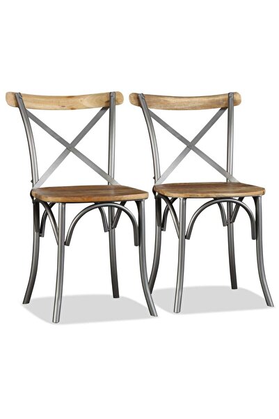 vidaxl Dining Chairs 2 pcs Solid Mango Wood
