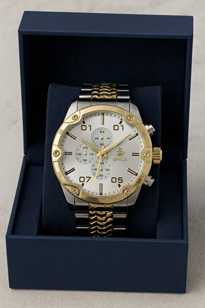 S.POLO سوار ساعة يد رجالية - تصميم خاص وهدية