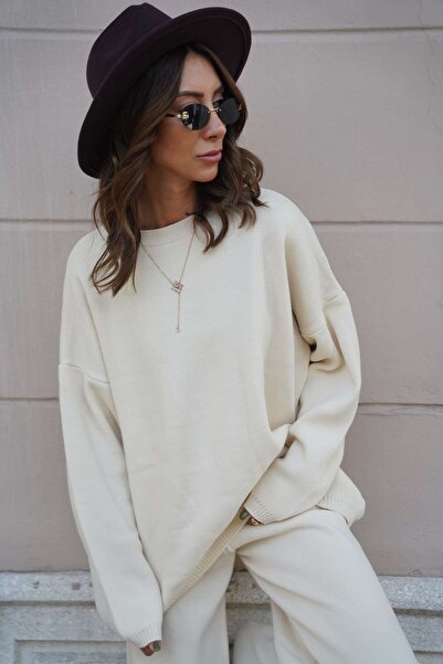 KHOLE Beige Knitwear Sweater Set