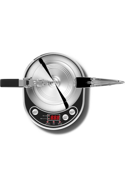 ALSAIF Saif 1-liter electric stainless steel coffee pot with digital display, silver color