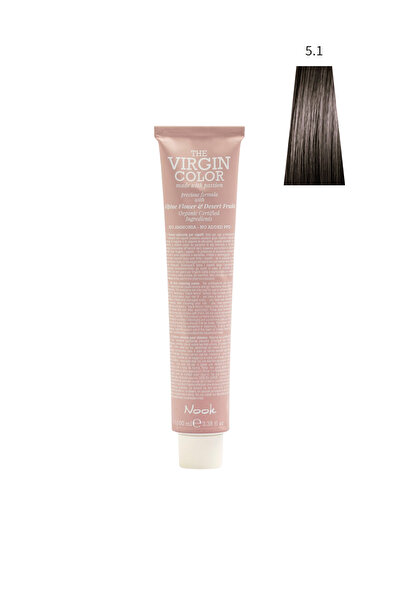 Nook Virgin Color Profesyonel Saç Boyası 100ml -Açık Küllü Kahve/Küllü Açık Kestane(5.1-ASH KÜLLÜ KAHVE)
