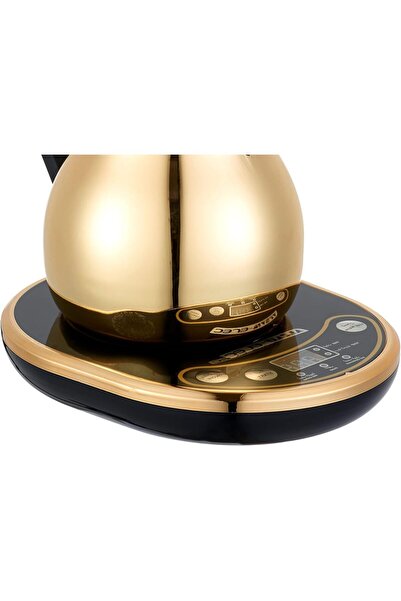 ALSAIF Saif 1-liter stainless steel electric coffee pot with digital display, gold color