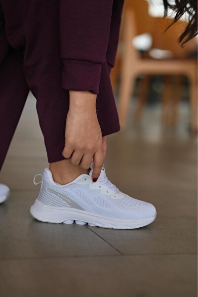 SOLAZER Pantofi albi de damă, pantofi sport confortabili de zi cu zi 043