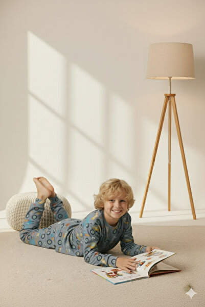 MADALİNA طقم بيجامة بنمط شجرة الديناصورات للأولاد