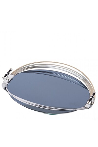 HIC Metal Serving Tray Mirrored Floor Silver Color