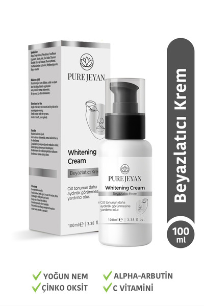 PURE JEYAN Beyazlatıcı Krem 100 ml Arbutin Özlü Leke Kremi Leke Karşıtı Ton E...