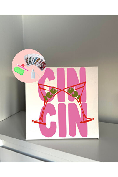 YADA Cin Cin - Rhinestone Kit, Diamond painting, Kristal Taş Yapıştırma 20x20 Kanvas