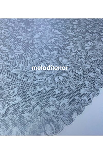 polset Lined Non-Slip Pearlescent Gauze Lace Embroidery Pattern Wipeable Pvc Round Oilcloth Tablecloth