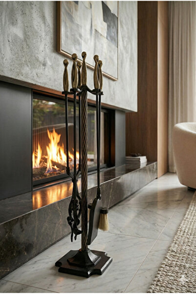 ÇANCI Luks Şömine Maşa Takımı,şömine Takımı,şömine Aksesuarları 1-Kalite