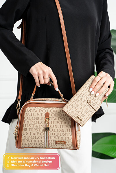 POLOGRAND London Combinație originală de geantă de umăr și portofel Just Polo...