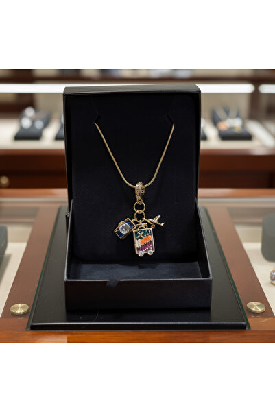 selfquality Paslanmaz Çelik Üç Charm Travel Seyahat Dünya Uçak Manifest Sevgi...