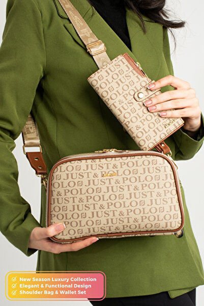 POLOGRAND London Combinație originală de geantă de umăr și portofel Just Polo...
