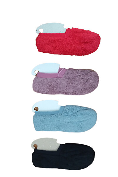 Nana & Mayka Moda 4 Adet Kışlık Kadın Babet Çorap Polar Peluş Patik Ev Patiği Karışık 36-40