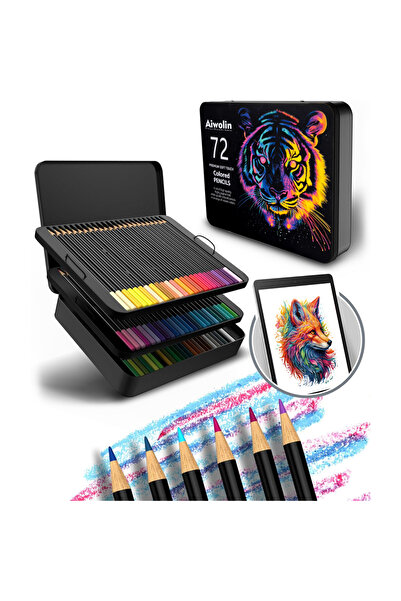 Choice مجموعة أقلام تلوين احترافية من 72 لونًا من الحديد، 180 لونًا، أقلام زيتية غير سامة للرسم الفني
