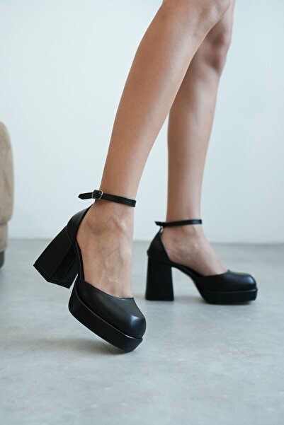 MODAADAM Women's Gander Platform Heels - black-leather