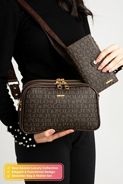 POLOGRAND London Originální kombinace tašky přes rameno a peněženky Just Polo...
