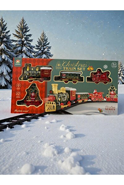 OEM Christmas electric train set with lights and music, toy with Santa's sleigh and tree, for children