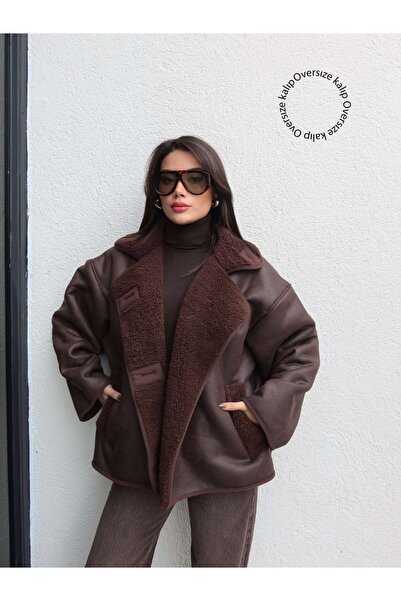 ESRAHELVACI Coffee Buttoned Suede Jacket