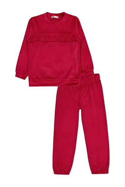 Civil Girls طقم رياضي للأطفال من 6-9 سنوات - أحمر 7-8 سنوات