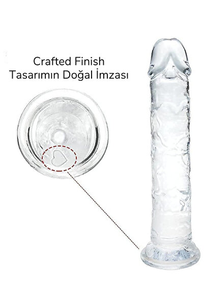 Kulis Grup 25 Cm Şeffaf Jel Dildo Gerçekçi Yumuşak Dokuda Vajinal Anal Vibratör Vantuzlu Testissiz Yapay Penis