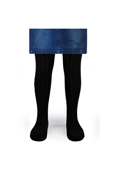 Civil Girls جوارب طويلة ديربيلي سادة للأعمار من 3 إلى 11 سنة - أسود للأعمار م...