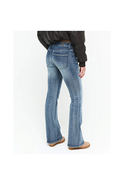 GaiaGirlz Y2K Bootcut Super Low Waist Blugi Spălați Pantaloni Bootcut din Denim și Talie Joasă