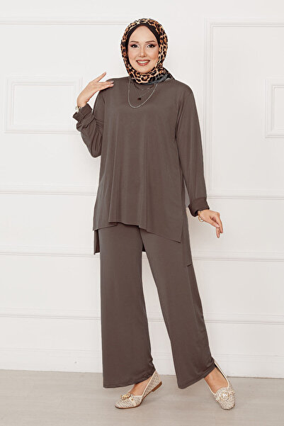 EBRUTESETTÜR طقم ساني مزدوج مريح وفضفاض من فرو المنك