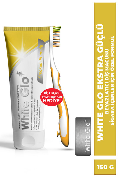 White Glo Ekstra Güçlü Beyazlatıcı Diş Macunu Macunu Sigara Içenlere Özel Formül 150 G