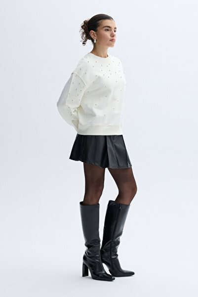 Mudo Leather looking pleated mini skirt