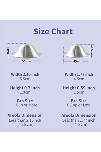 GALLY PRIME Set of 2 Silver Nursing Cups 99.9% Pure, Perforated, 1.5 x 4.5 cm