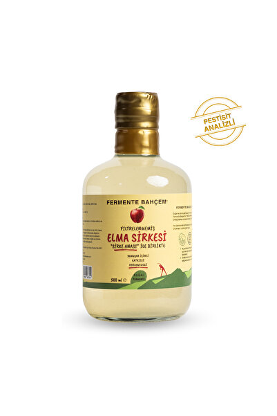Fermente Bahçem Doğal Elma Sirkesi 500 ml (PESTİSİT ANALİZLİ)