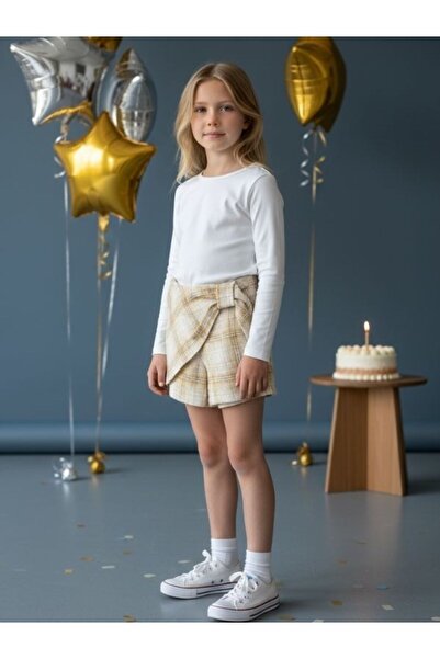 Zekids Winter Plaid Girl's Shorts Skirt