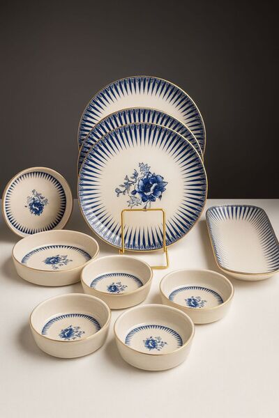 Onedekor 14 Parça Emily Blue Kahvaltı Takımı