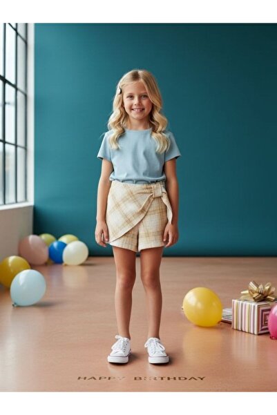 Zekids Winter Plaid Girl's Shorts Skirt