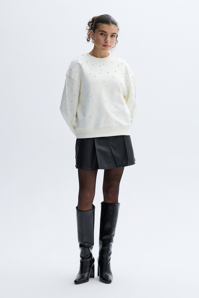 Mudo Leather looking pleated mini skirt