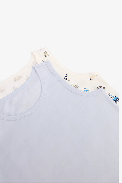 Penti 2-teiliges Unterhemd für Jungen von Moo Farm mit Kuhmuster und dickem Träger aus Baumwolle