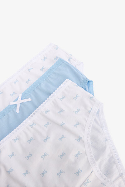 Penti Chiloți din bumbac cu model de panglici și funde pentru fete, pachet de 3